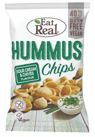 Eat Real -  Sour Cream & Chives Hummus Chips 45g