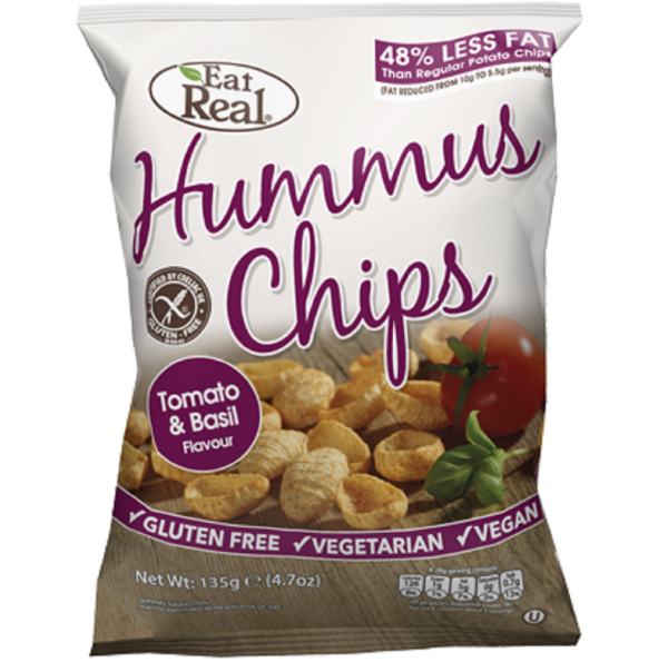 Eat Real - Tomato & Basil Hummus chips 45g