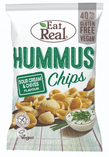 Eat Real -  Sour Cream & Chives Hummus Chips 45g